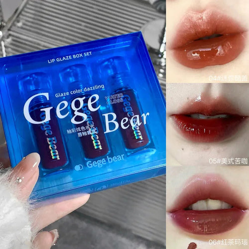 3pcs Gege Bear Water Lip Gloss Set