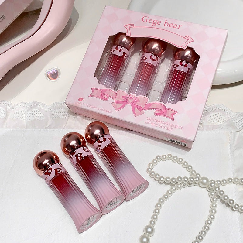 Gege Bear Lightweight Velvet Lip Mud Set