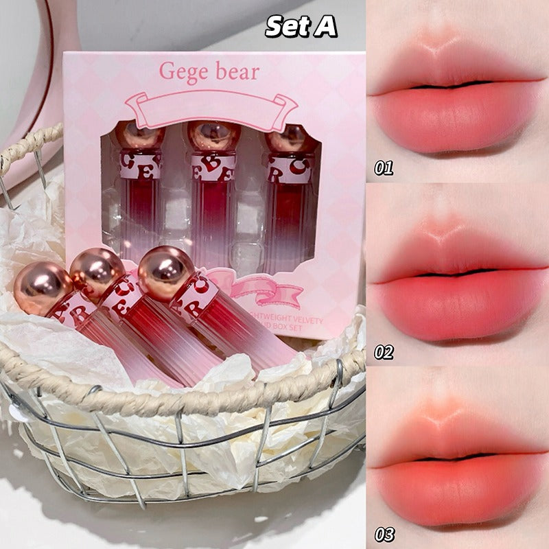 Gege Bear Lightweight Velvet Lip Mud Set