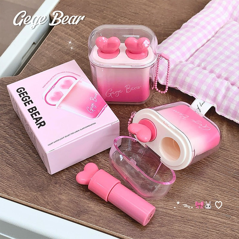 Gege Bear Headphone Matte & Mirror Lip gloss