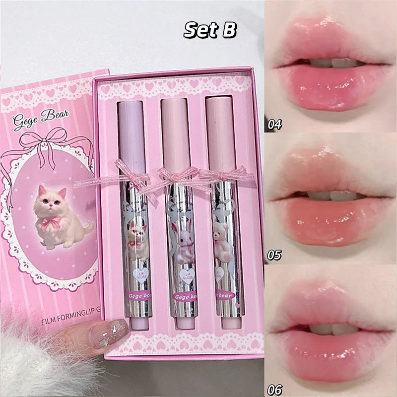 Gege Bear 3Pcs Moisturizing Lip Gloss Set