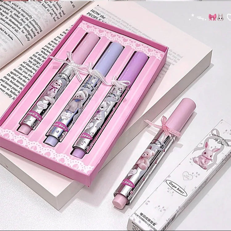 Gege Bear 3Pcs Moisturizing Lip Gloss Set