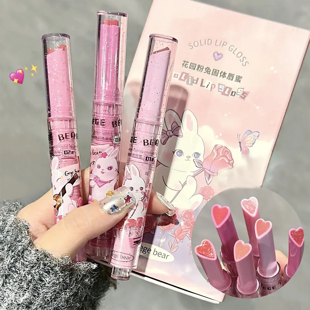 Gege Bear 3pcs Pinky Rabbit Lipgloss Set