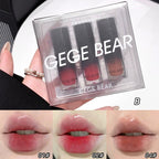 3Pcs Gege bear velvet mist lip and cheek set