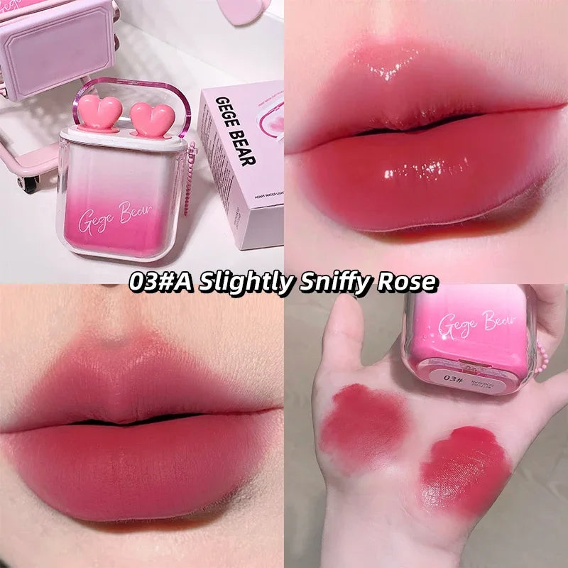 Gege Bear Heart Water Velvet Lip Gloss